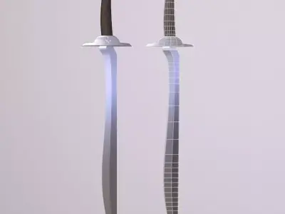 Sword pair of swords Low-poly 3D model