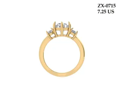 Solitaire Engagement Ring 3D print model 105