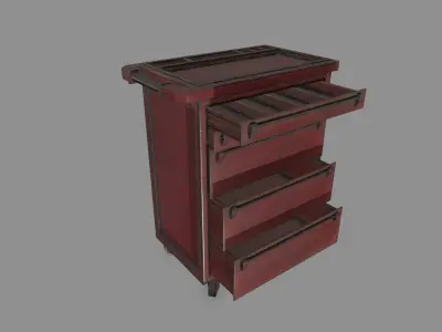 Cupboard cabinet with drawers Low-poly 3D model
