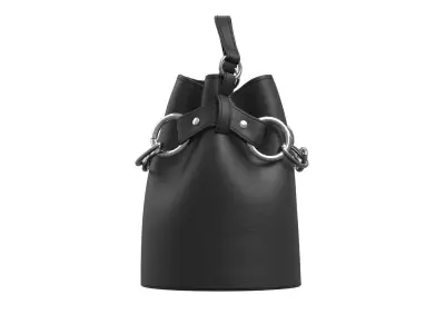 Black Leather Bucket Bag 3D model