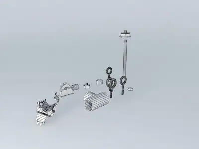 Nuts and bolts and hardware and gear motor Free 3D model