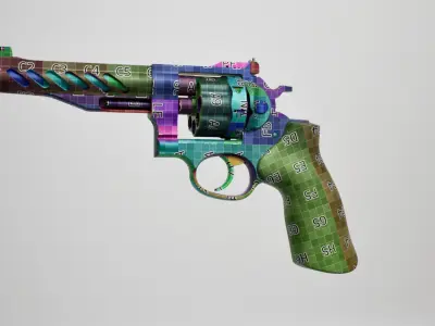 Ruger Super GP100 Low-poly 3D model