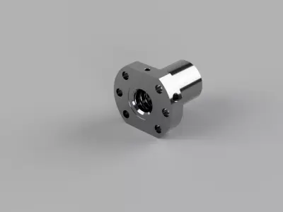 SFU1605 Ballscrew System Screw 500mm Nut Full Assembly STEP 3D model