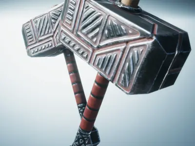 Hammer thor Low-poly 3D model