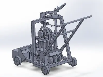 Concrete Block Making Machine Mobile Version 3D model