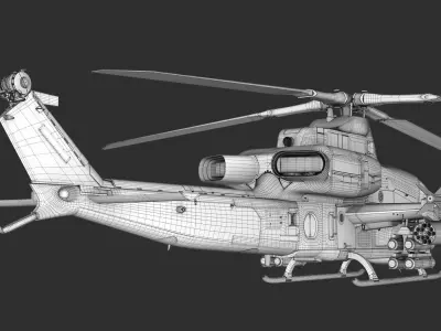 Bell AH-1Z Viper Attack Helicopter Model only 3D model