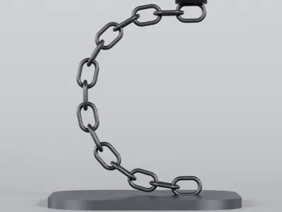  Alphabet C Black Chain Candleholder 3D Model True PBR Renders Zero Cleanup UVs 4K PBR Textures 