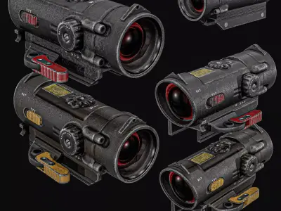 2X- 4X Gun Scope Low-poly 3D model
