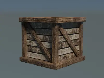 Old wooden box Low-poly 3D model purchase