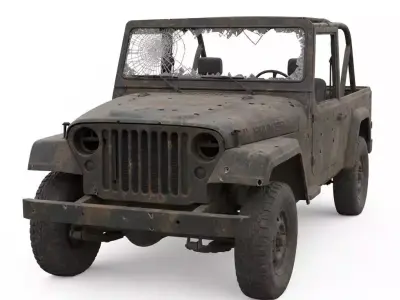 Destroyed Military Vehicles  WWII Battlefield 3D Collection 3D Model Pack
