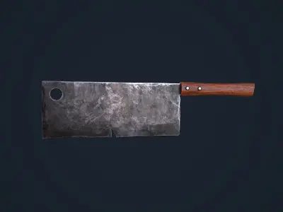 Cleaver knife Low-poly 3D model buy