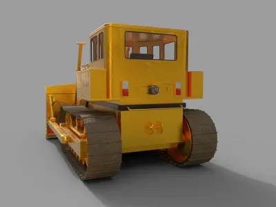 3D Bulldozer Low Poly Low-poly 3D model