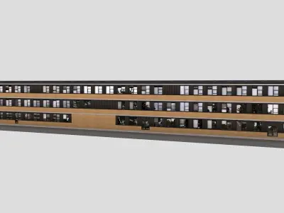 Realistic European City Block Building 33 Low-poly 3D model