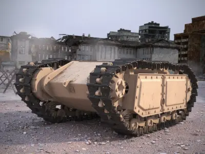 Tactical Mini Explosive Crawler Sand Used Rigged 3D model