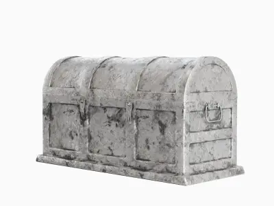 Metal Treasure Chest Set Low-poly 3D model