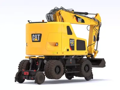 M323F Railroad Wheeled Excavator 3D model