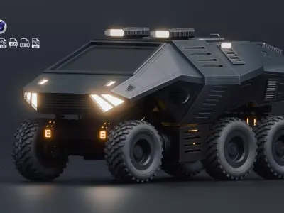 Giant Sci fi vehicle Concept 3D with PBR Texture 3D model