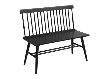 Modern Farmhouse Solid Wood Bench Low-poly 3D model