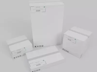 White Cardboard Box E-Commerce Quad - Rigged and Customizable 3D Model Pack