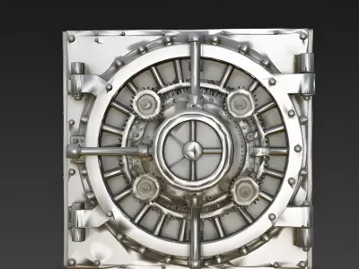 The Iron Bastion - Realistic Bank Vault Door 3D Model Low-poly 3D model