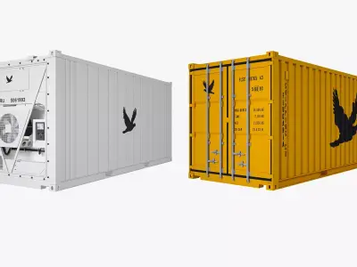 20 ft Shipping Containers Collection 3D Model Pack