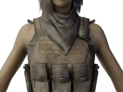 Female Soldier 3D model