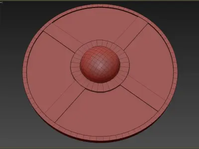 Wooden shield Low-poly 3D model 13