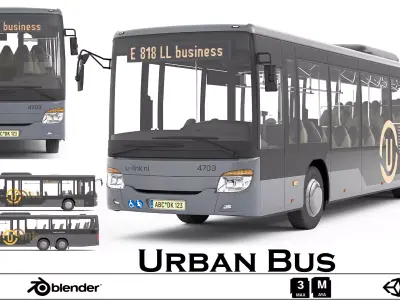 Modern Urban Bus U-Link Style Livery- Detailed 3D Model  3D model