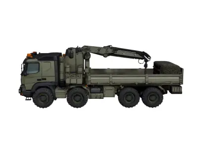 Heavy Military Transport Truck Offroad Cargo Utility Model 3D model