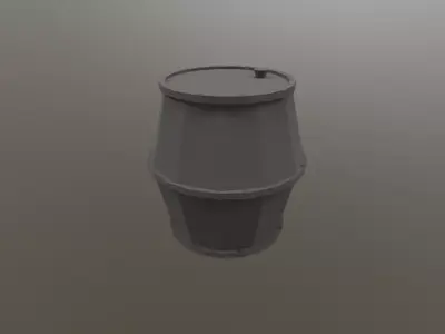 Barrel Low-poly 3D model 12