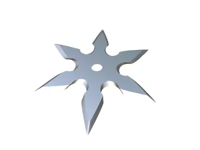 Shuriken silver star 3D print model purchase