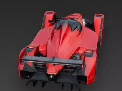 Realistic Pulse Racing Hypercar 3D Model Low-poly 3D model