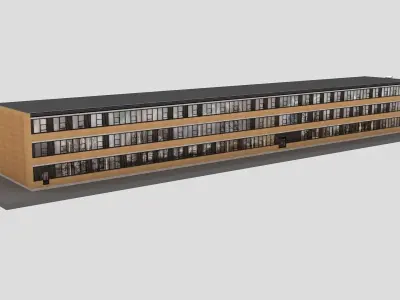 Realistic European City Block Building 33 Low-poly 3D model