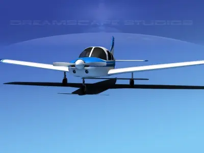 Piper Warrior II 3D model 4