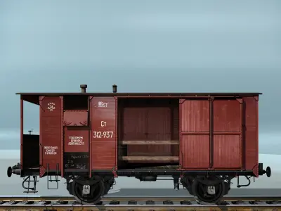 Covered Boxcars NTV Low-poly 3D model