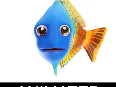 Boesemani Rainbow fish animated Low-poly 3D model