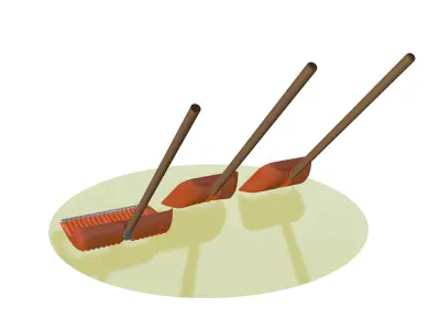 Three shovels 3D model