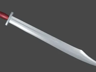 Falchion sword with Xyphos handle Low-poly 3D model