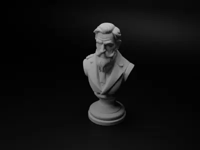 Bow Master Bust Chess 3D print model get