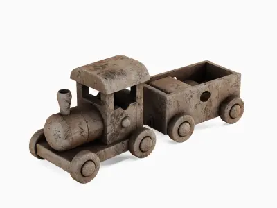 Wooden Toy Train 02 3D model