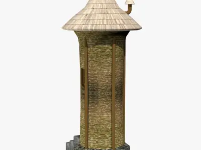 Medieval Tower Building  Low-poly 3D model
