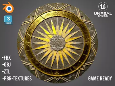Godkiller Wonder Woman  Shield 03- Low-poly 3d model Low-poly 3D model