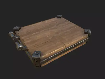 old-fashioned table furnitures and bowl PBR 4K GameReady Low-poly 3D model