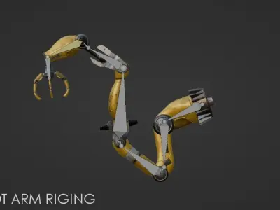 Mechanical Arm Rigged Low-poly 3D model
