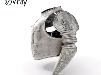 Medieval Ornate Helmet Model Pack Low-poly 3D model