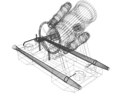 Mortar - Type Minenwerfer 3D model