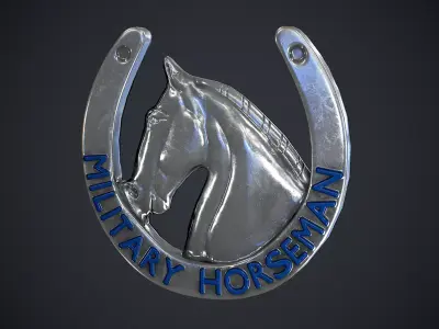 Military Horseman Badge Low-poly 3D model