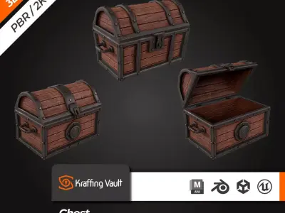 Chest Low-poly 3D model