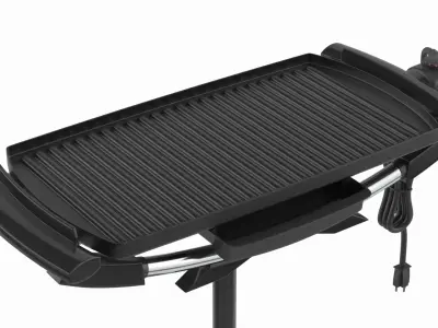 Dome Lid Electric BBQ Grill Black 3D model