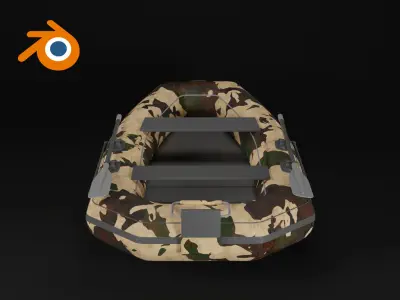 Inflatable Military Boat 3D model